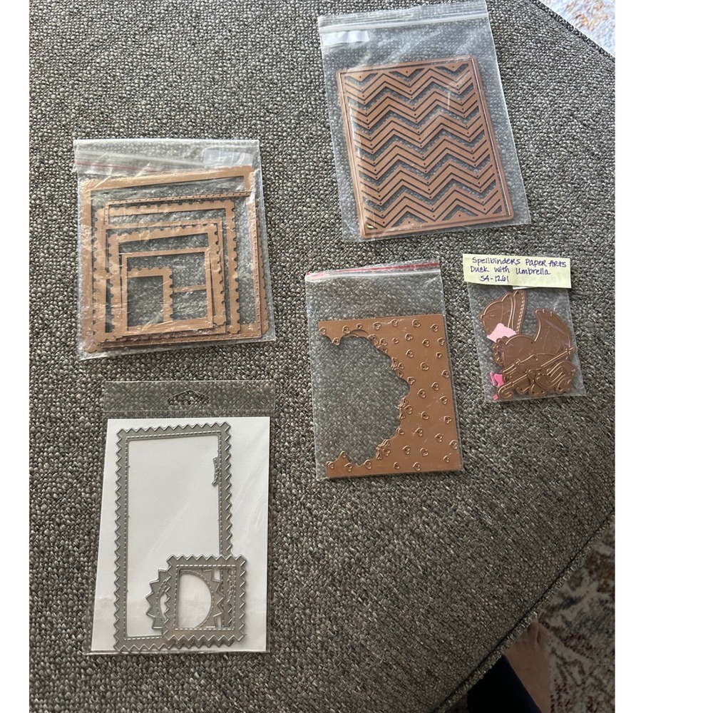 Spellbinders Impression Obsession Metal Cutting Dies Lot Duck Postage Chevron EC